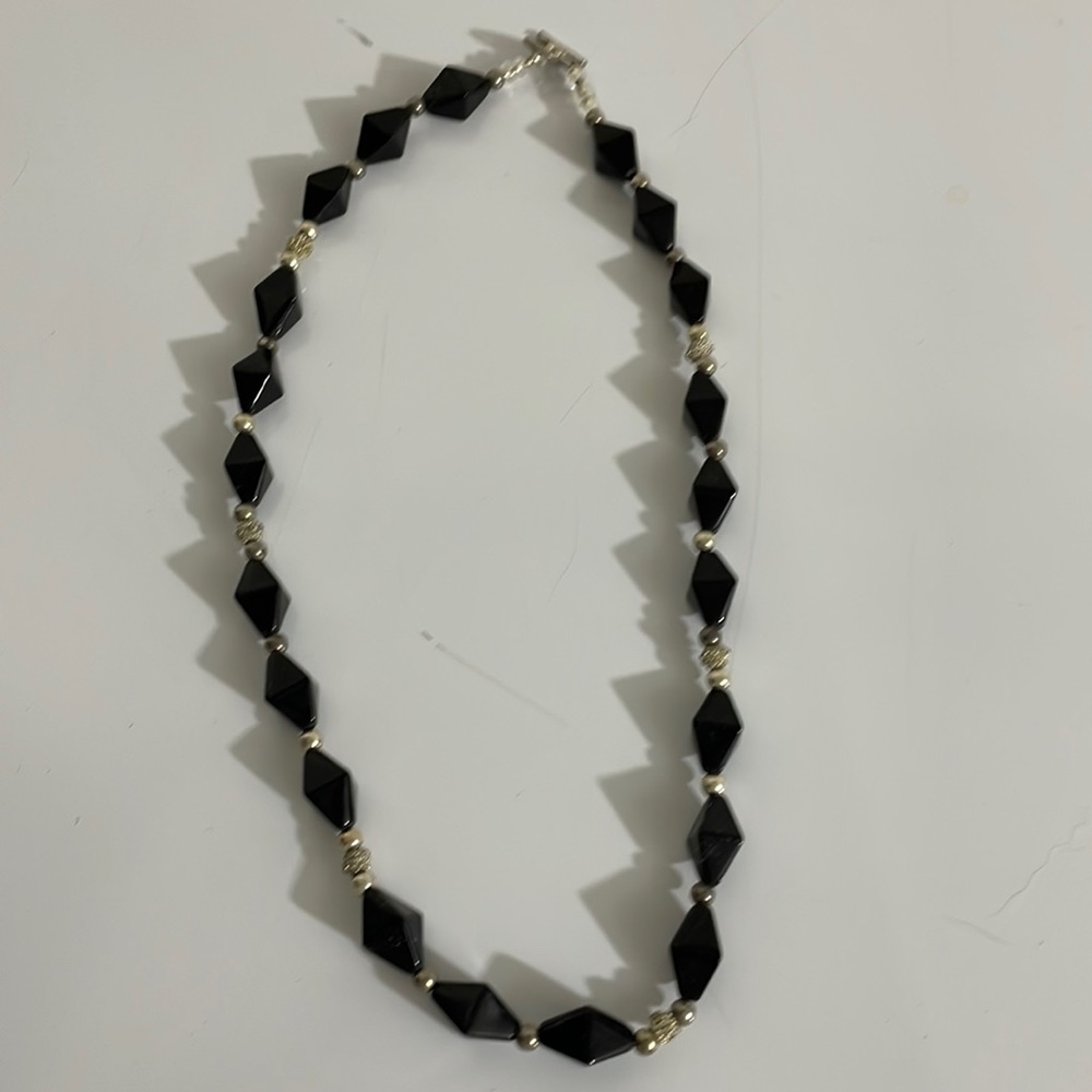 Black beaded necklace